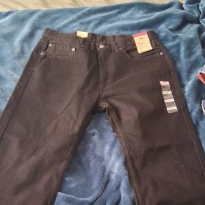 Levi's Men's Dark Black Straight Jeans